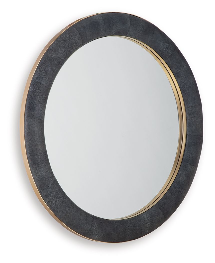 Corinsworth - Accent Mirror - Charcoal / Brass Finish