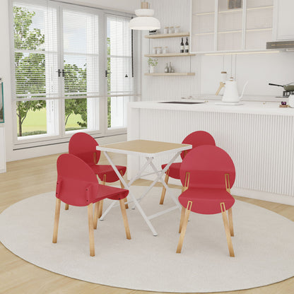4 Piece Set Of Single Chairs With A Folding Square Table
