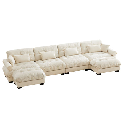 Super Comfort Oversized Modular Sectional Sofa With Movable Ottoman