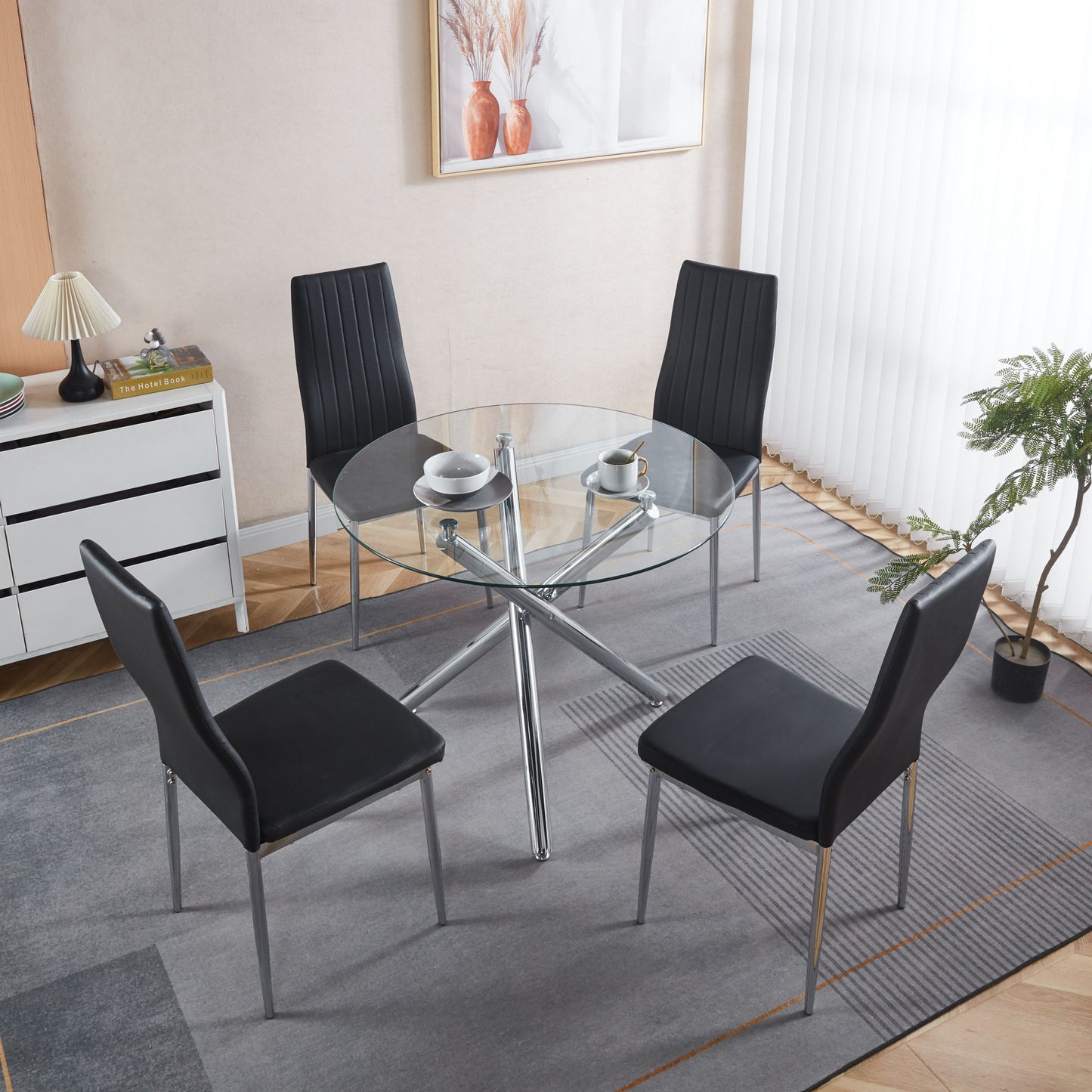 Chrome Leg Dining Chair (Set of 4)