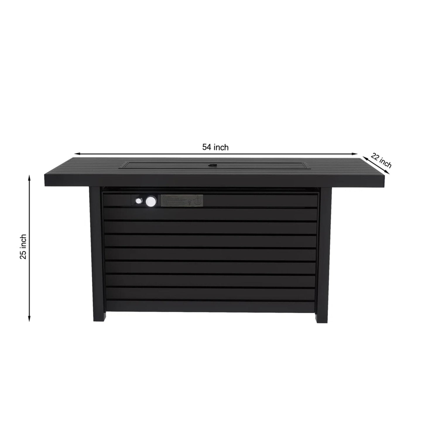 Outdoor Fire Pit Table & Lid - Black