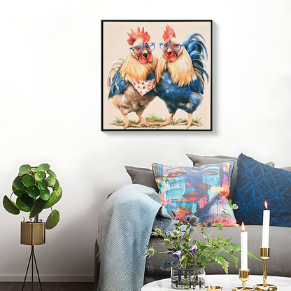 Rooster, Chicken Pictures Wall Decor For Home Decor - Yellow / Red