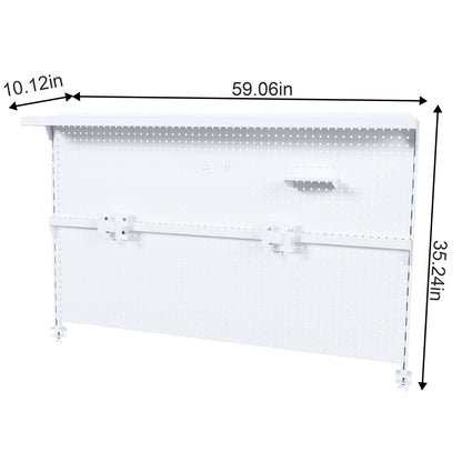 Clamp On Desk Pegboard With Single Monitor Stand