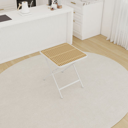 Modern Folding Square Table, Water Proof And Wear Resistant - Apricot / White