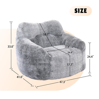Beanbag Sofa Chair With Armrests Stuffed High Density Foam