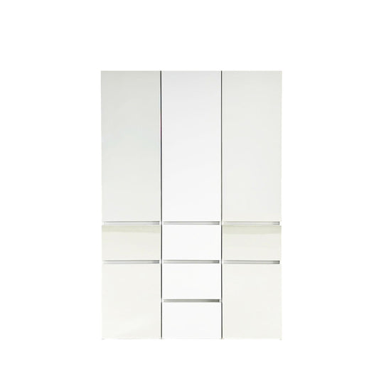 Elise - Modular Wood Closet System With Mirror In Versatile Storage Solution - White