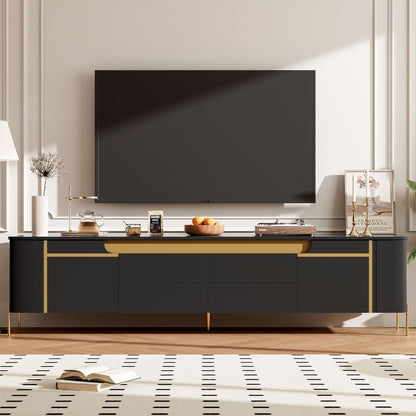 TV Stand For TVs Up To 80" With 4 Drawers And 2 Spacious Cabinets