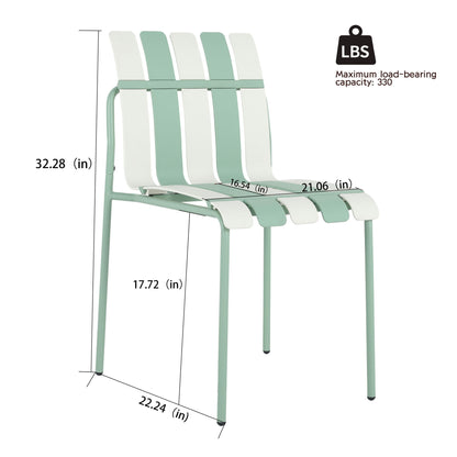 4 Piece Set Of Modern Color Block Designed Single Chairs With Long Table