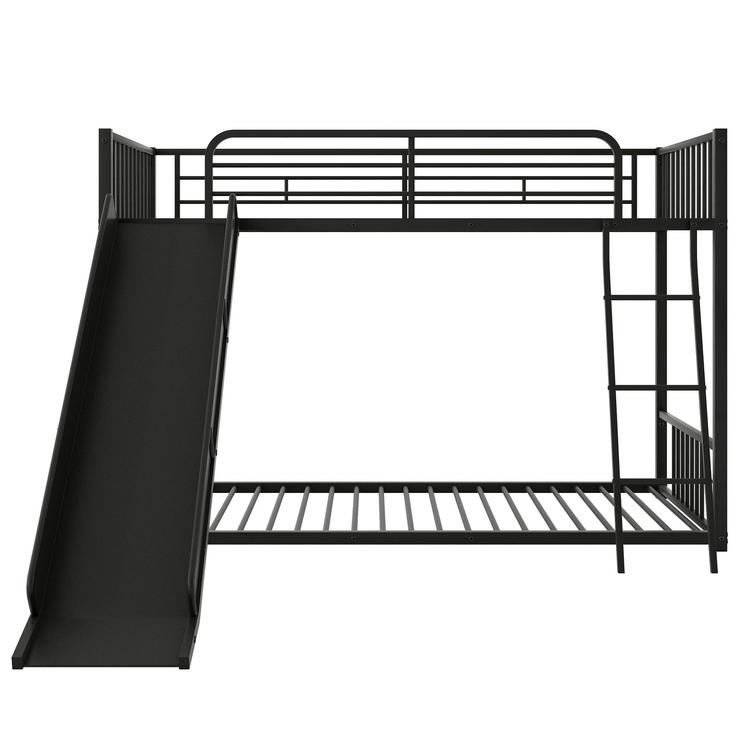 Metal Bunk Bed With Slide, Durable Steel Frame