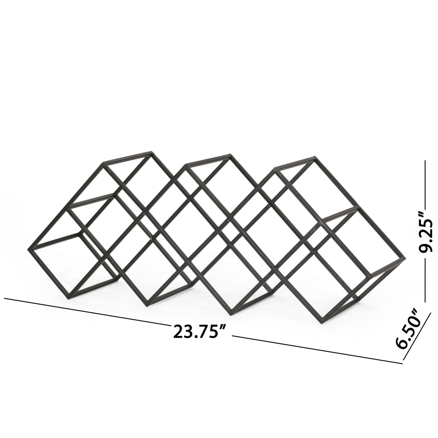 Modern Industrial Tabletop Wine Rack With 7 Bottle Holders - Black