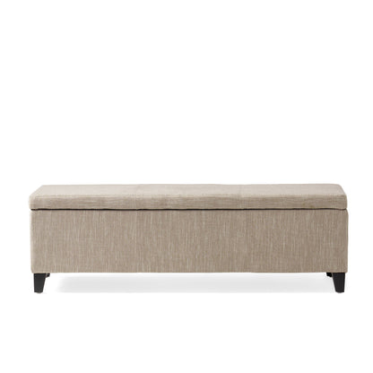 Glouster - Contemporary Storage Ottoman V2 With Upholstered Fabric - Sand