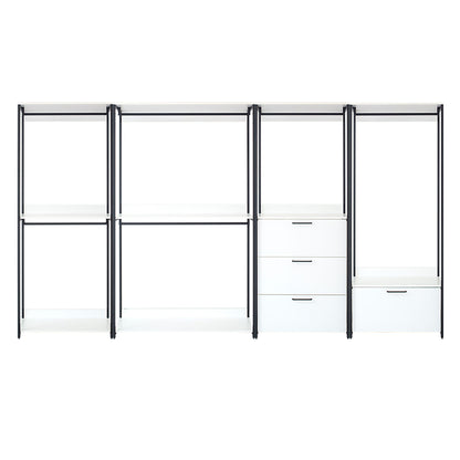 Fiona - Freestanding Walk In Closet System With Metal Frame Durable Storage Solution Melamine - White