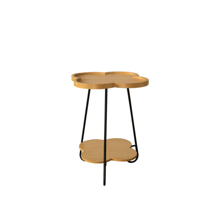Petal Shape Accent Side Table - Acacia Wood