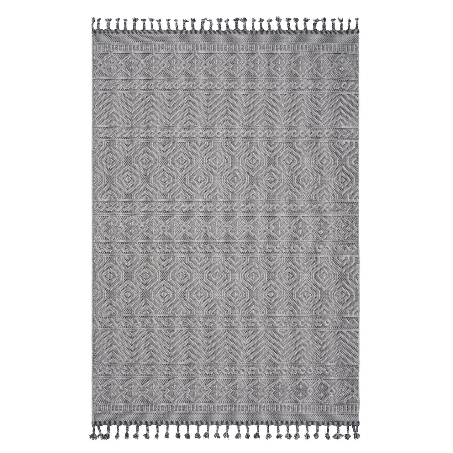 Guros - 6' X 9' Geometric Indoor / Outdoor Area Rug - White