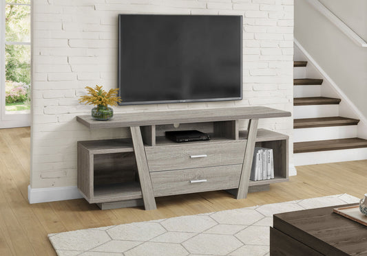 TV Stand, Console, Media Entertainment Center, Storage Drawers, Contemporary & Modern - Taupe