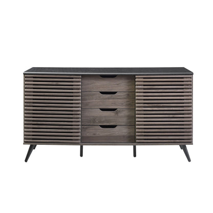 Contemporary Sliding Slat Door Sideboard