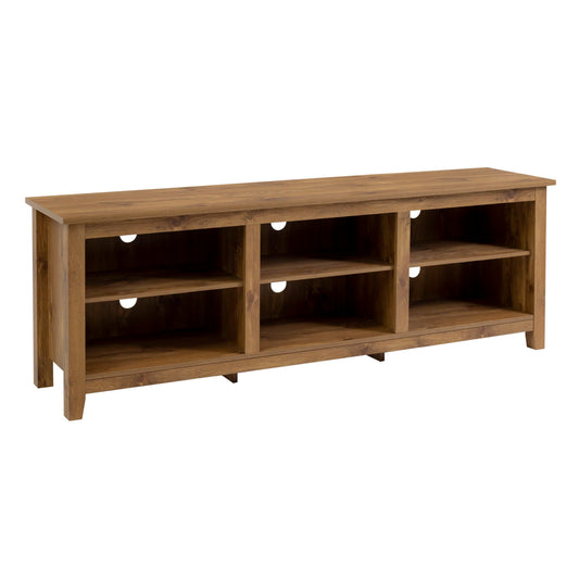 Whispers - 3 Shelf Open Storage 70" TV Stand For 80" TVs - Barnwood
