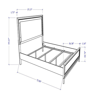 Almera - 5 Piece Bedroom Set With LED Lighting And Glitter Details
