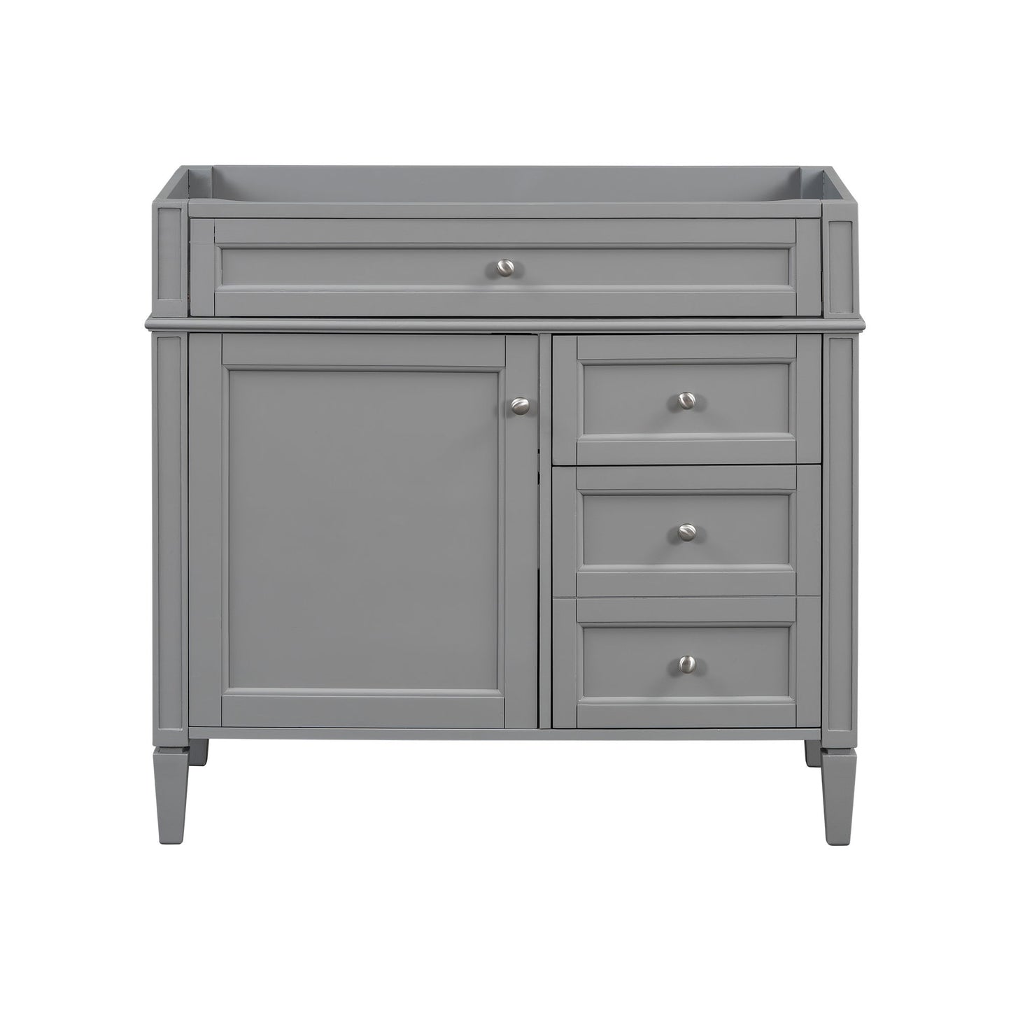 Bathroom Vanity Without Top Sink, Modern Bathroom Storage Cabinet With 2 Drawers And A Tip-Out Drawer