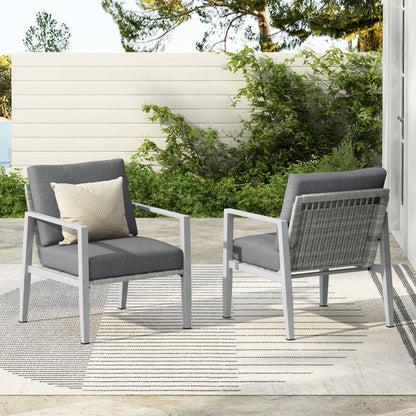 Modern Lounge Chair With Rope Accents And Cushions