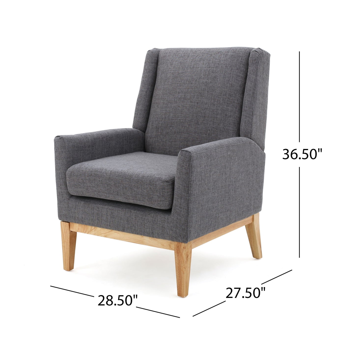 Modern Accent Chair With Padded Cushion Seat