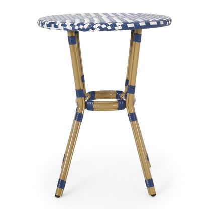 French Bistro Table Outdoor Elegance - White / Blue