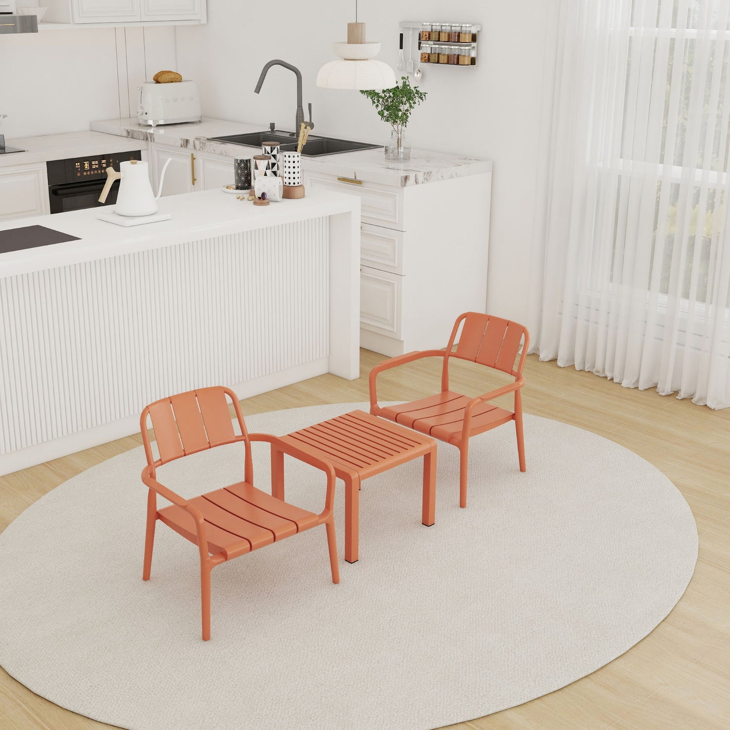 3 Piece Indoor / Outdoor Leisure Table And Chair Set