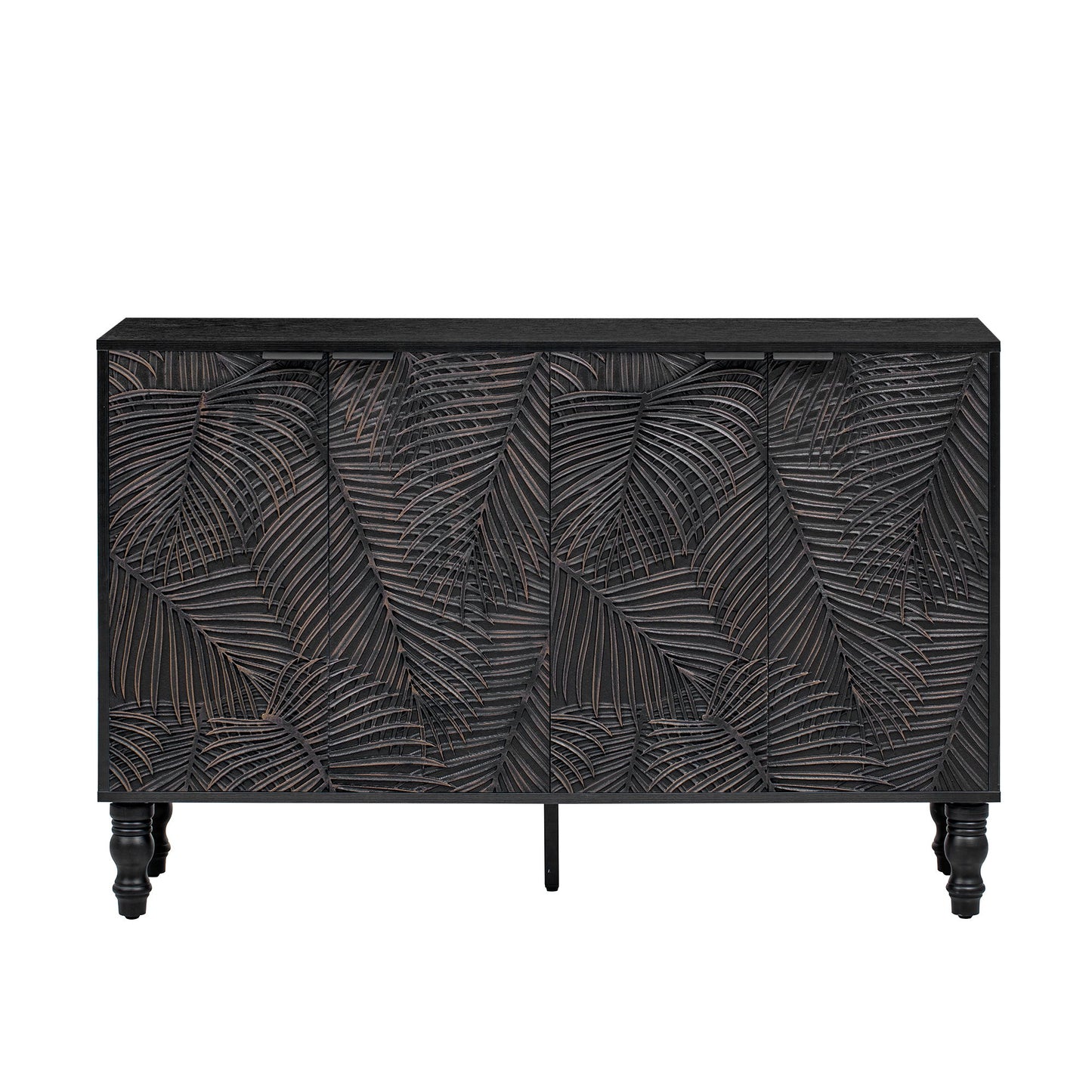 Modern TV Stand With 2 Spacious Storage Space And Anti-Tip Device