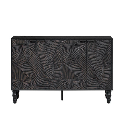 Modern TV Stand With 2 Spacious Storage Space And Anti-Tip Device