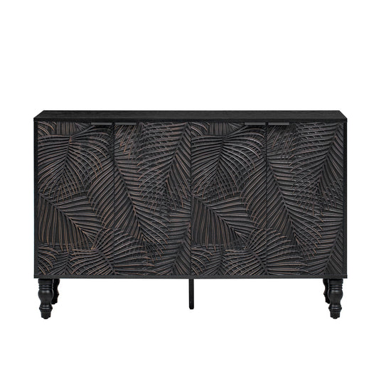 Modern TV Stand With 2 Spacious Storage Space And Anti-Tip Device