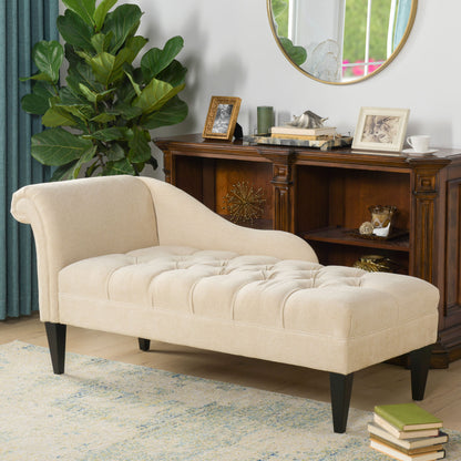 Harrison - Tufted Roll Arm Chaise Lounge