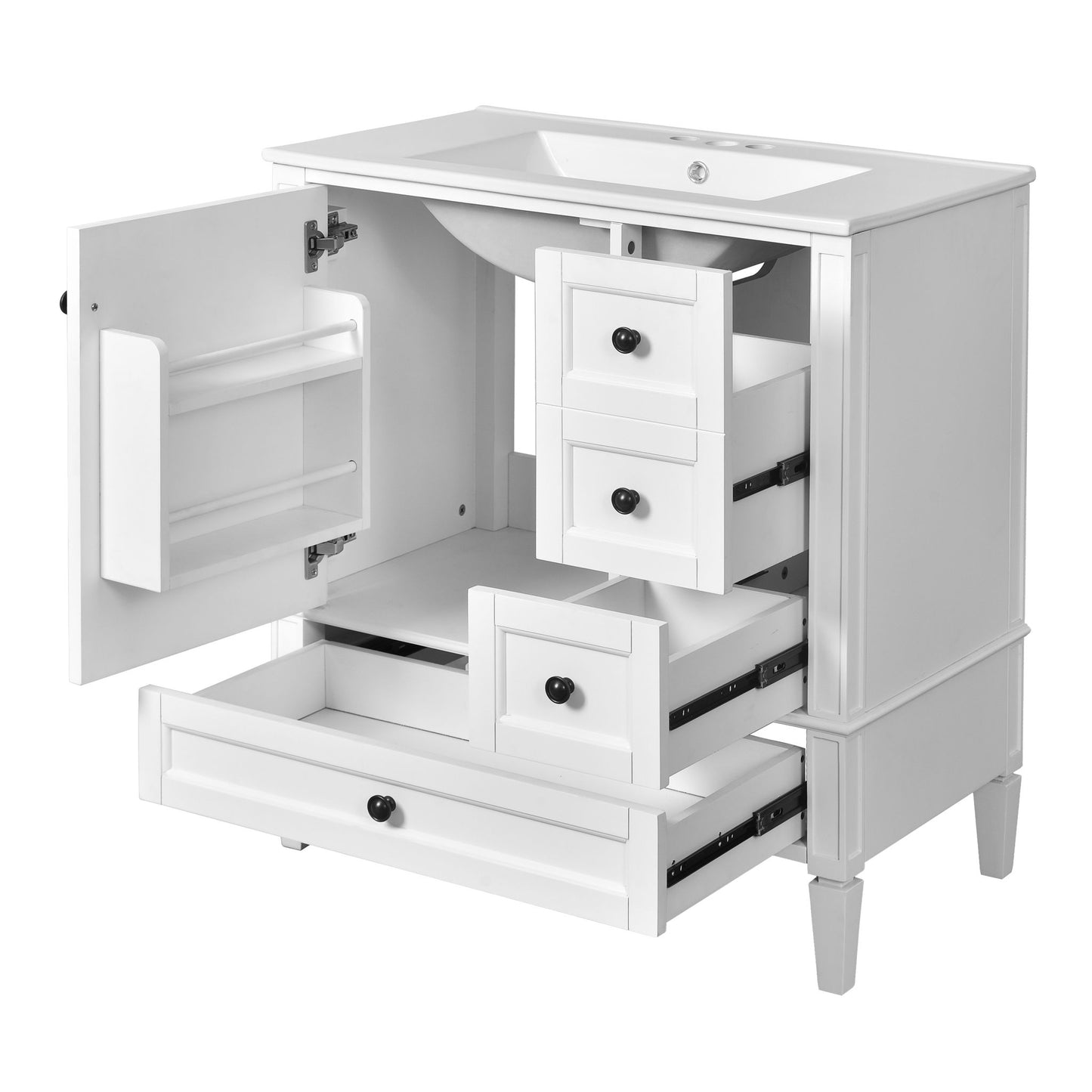 Bathroom Vanity With Sink, Storage Cabinet With 3 Drawers