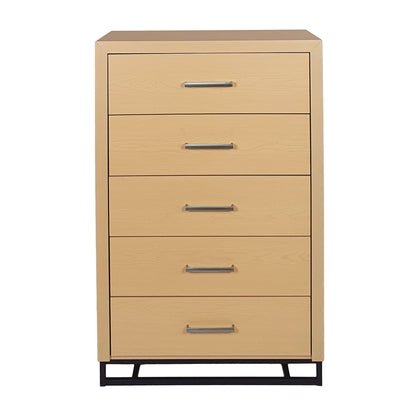 Borah - Contemporary Wood 5 Drawer Dresser - Natural