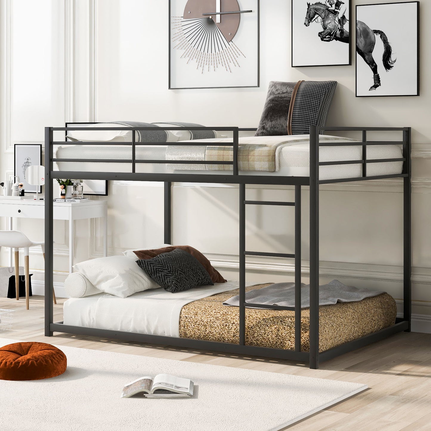 Metal Bunk Bed, Low Bunk Bed With Ladder