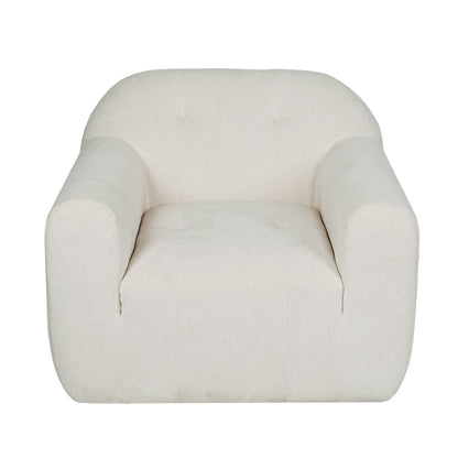 Harmonara - Boucle Upholstered Club Chair With Blind Tufting