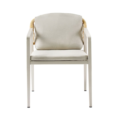 Outdoor Dining Chair (Set of 2) Wicker Rattan Woven Patio Chairs, Waterproof Seating - Gray