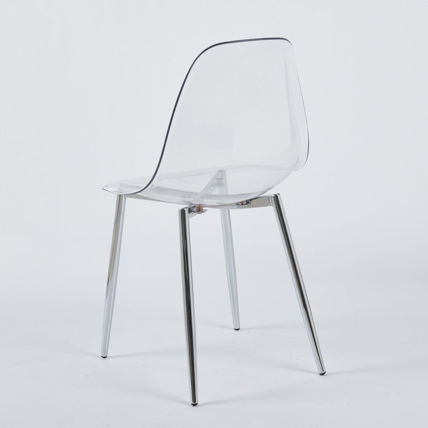 Transparent Plastic Seat Dining Chair (Set of 4)