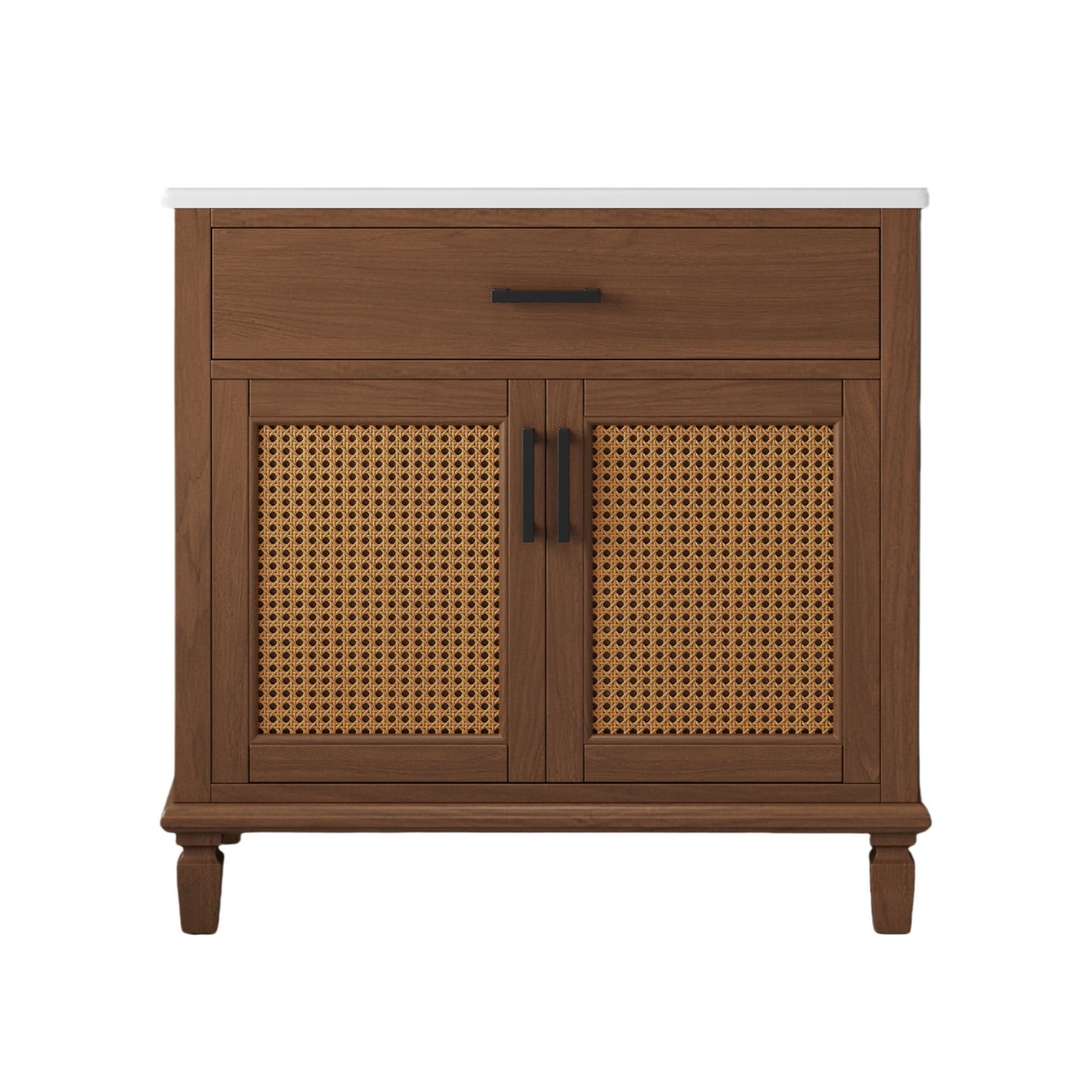 Bathroom Vanity With Ceramic Sink, Modern Free Standing Cabinet With Soft Close Drawers