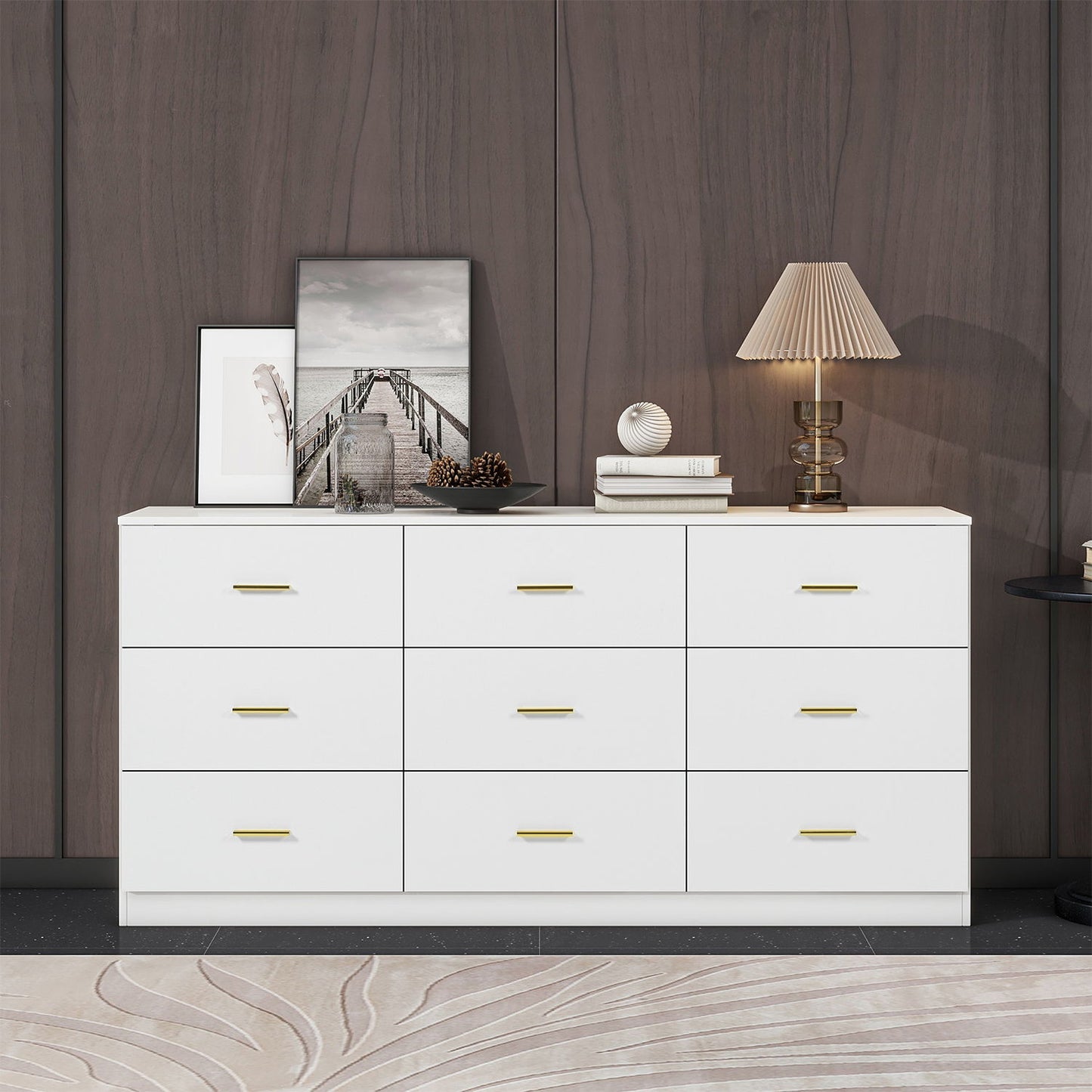 9 Drawer Dresser, Ample Storage For Bedroom