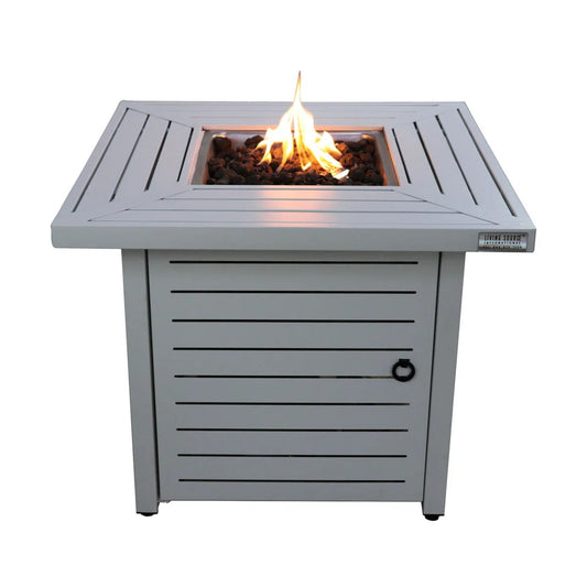 Propane Fire Pit Table - Antique Gray White