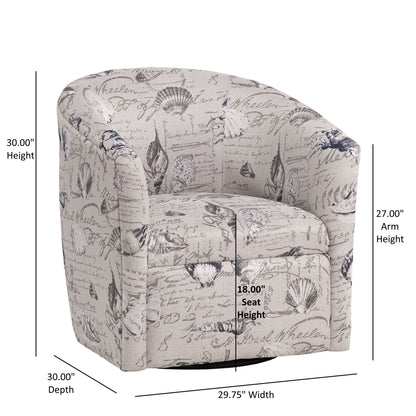 Boardwalk - Swivel Accent Chair Polyester Fabric - Gray