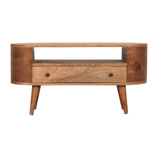 Mini Rounded Entertainment Unit - Oak