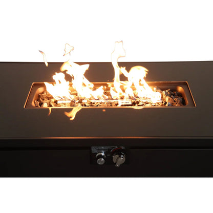 Rectangle Fire Pit, Fuel Versatility - Black