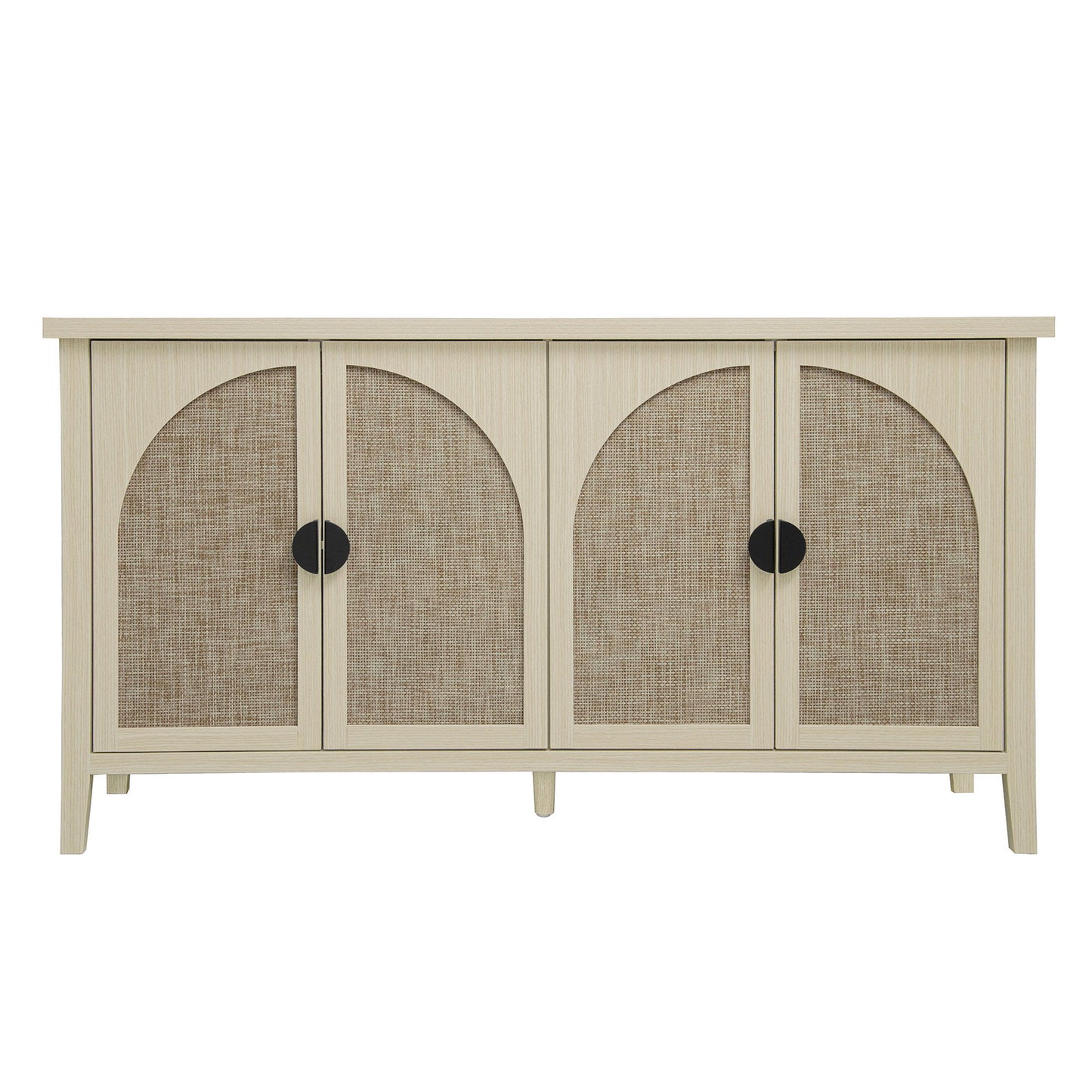 Rattan 4 Door Cabinet, Suitable For Bedroom - Natural