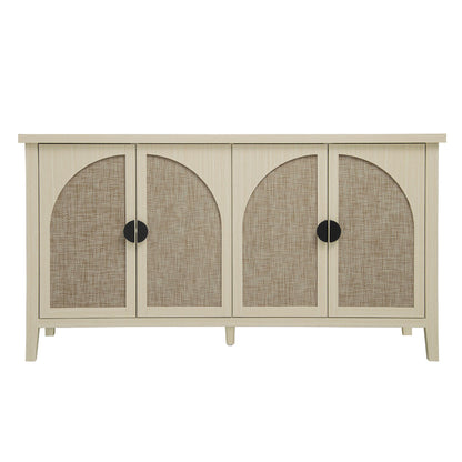 Rattan 4 Door Cabinet, Suitable For Bedroom - Natural