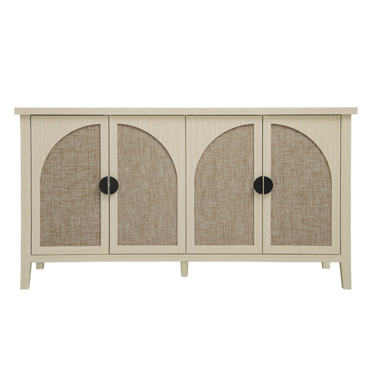 Rattan 4 Door Cabinet, Suitable For Bedroom - Natural
