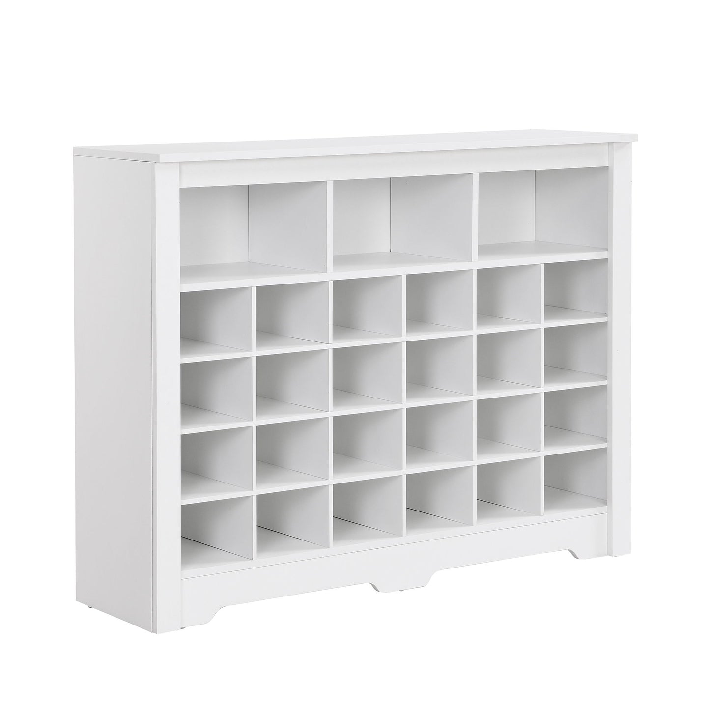 24 Shoe Cubby Console, Shoe Cabinet - White