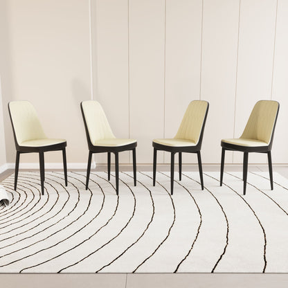 Modern Dining Chair With Cushions And Metal Legs