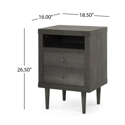 Nystrom - Mid Century Modern 2 Drawer Nightstand