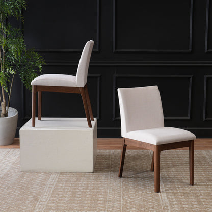 Contemporary Fabric Comfort Dining Chairs (Set of 2)